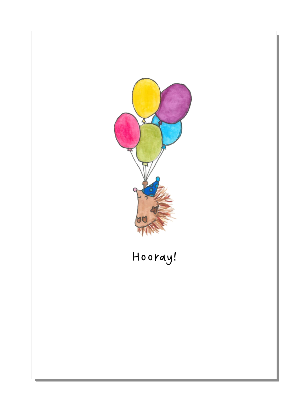 Kaart - Egel met ballonnen