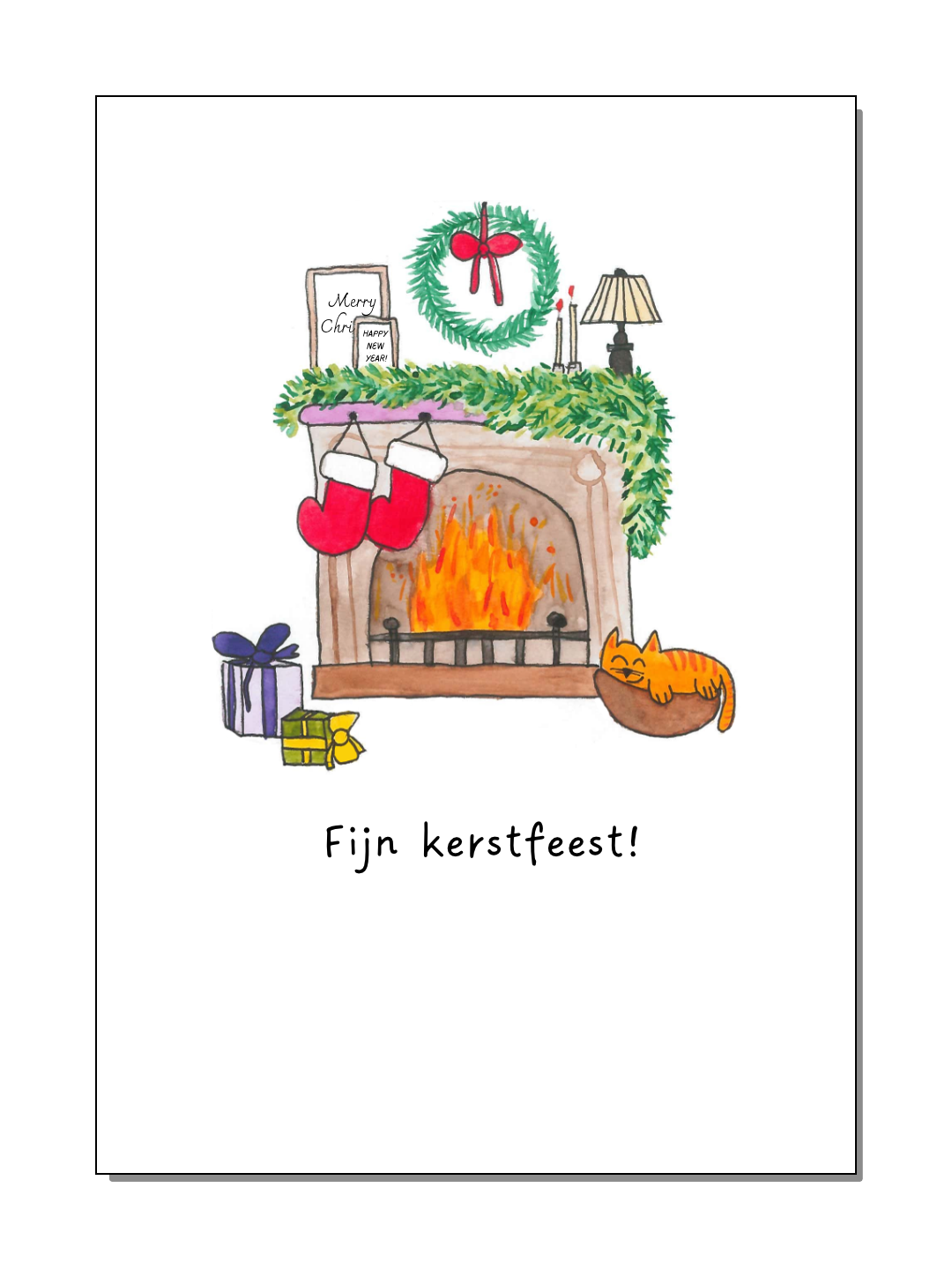 Kaart - Kerst openhaard