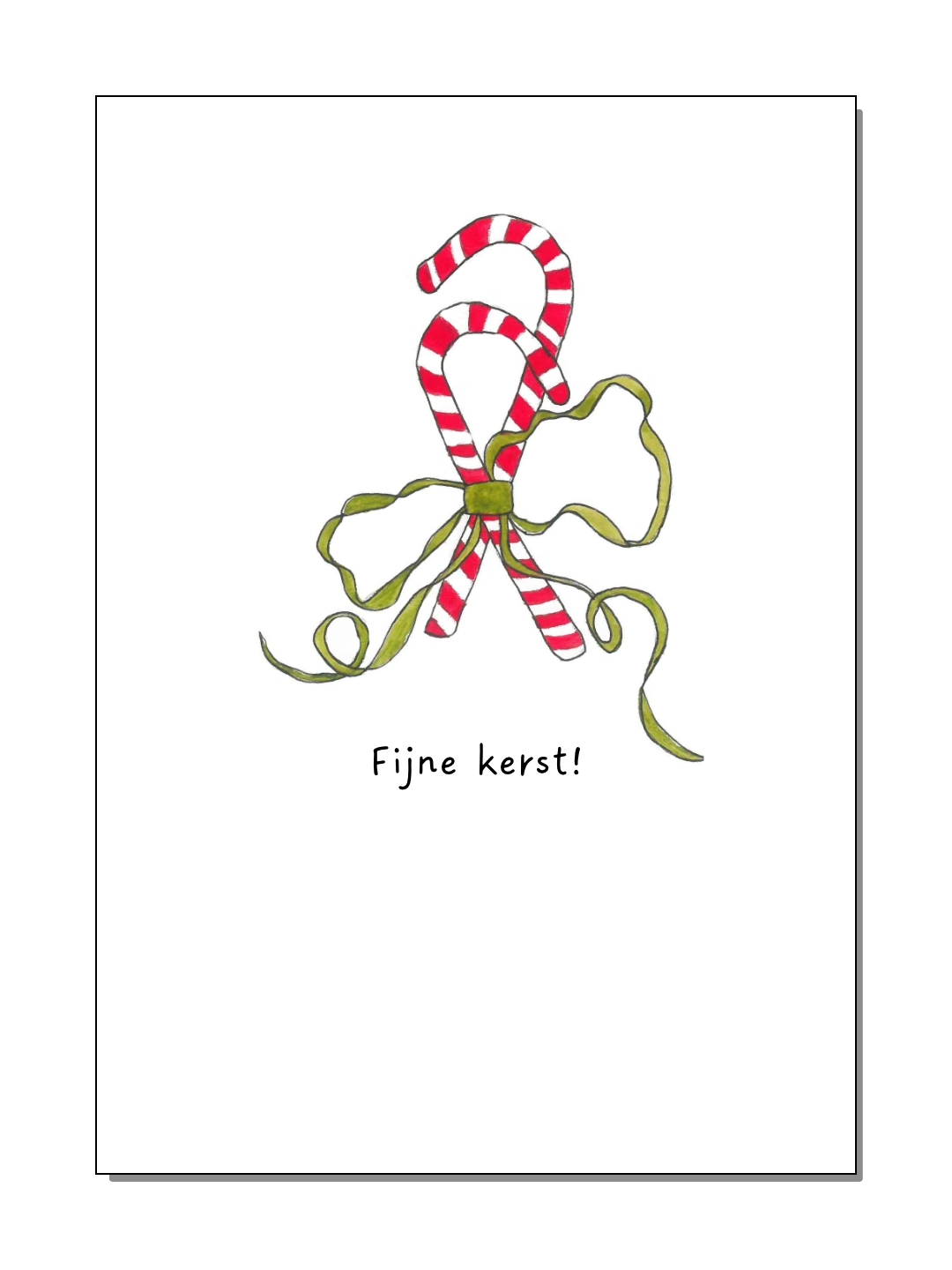 Kaart - Kerst zuurstokken