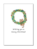 Kaart - Kerstkrans met kat