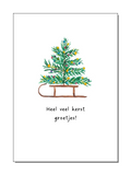 Kaart - Kerstboom op slee