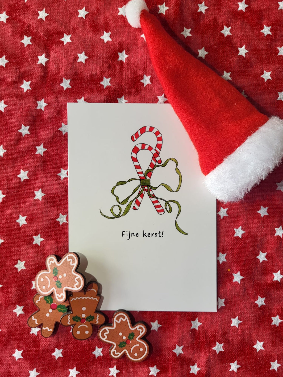 Kaart - Kerst zuurstokken